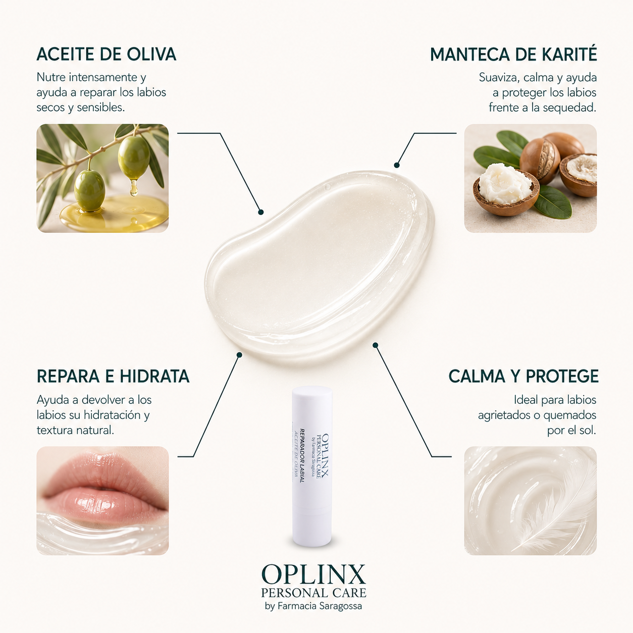 BÁLSAMO LABIAL REPARADOR CON ACEITE DE OLIVA 10 ML